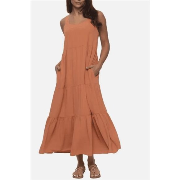 Felina Dresses & Skirts - Felina Women's Tiered Maxi Dress Copper (Copper, Medium)